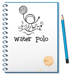 A notebook with a drawing of a boy playing water vector image