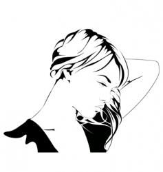 Young woman silhouette vector image