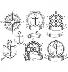 Nautical emblems vector image