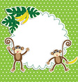 Frame with funny monkeys vector image