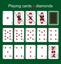 Playing cards Diamonds vector image