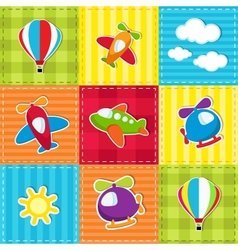 Patchwork with air transport vector image