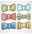 Doodle style bow tie mens clothing assortment vector image