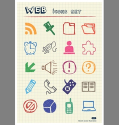 Doodle Internet web icons set vector image