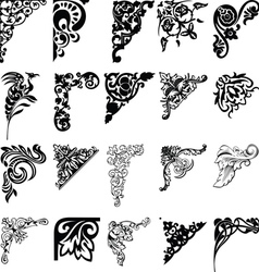 Set Of Twenty One Color Corners Elements Of Design vector image