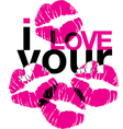I love your kisses vector image