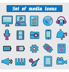 Set of multimedia icons vector image