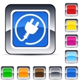 Power plug square button vector image
