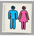 Male Female Doodle Signs vector image