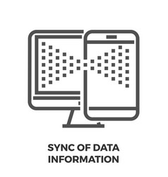 Sync of data infomation line icon Sync of data infomation line icon vector image