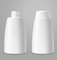 White plastic opened and closed bottles vector image