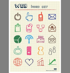 Doodle Internet web icons set vector image