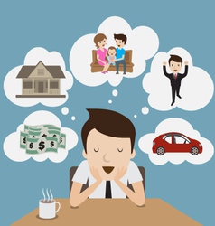 Dream and vision of businessman vector image