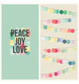Peace love joy - Multicolored Christmas design vector image