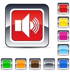 Sound square button vector image