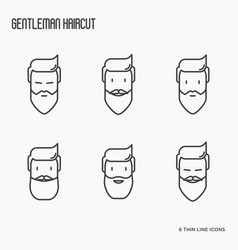 Set of icons with bearded men Set of icons with bearded men vector image