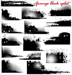Grunge black splat - set vector image