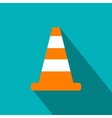 Cone traffic flat icon vector image