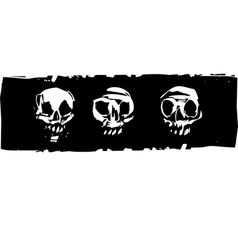 Three Human Skulls vector image