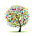 Abstract spring tree vector image