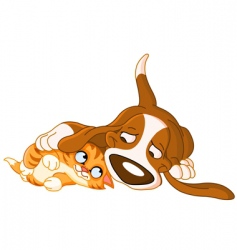 Dog and cat vector image