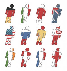 Football flag icons vector image