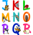 Cartoon Colorful Alphabet with Animals vector image
