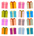 Present Boxes Gift Boxes Set Isolated on White vector image