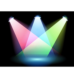 Three colorful spotlights vector image