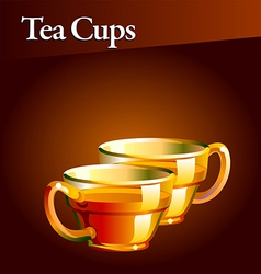 Tea cups vector image