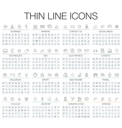 Thin line black and white vector image