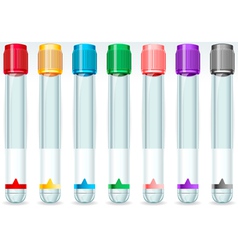 Cap Tube Set in Seven Colours vector image
