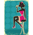 Martini in red dress vector image