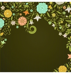 Vintage background with doodle flowers vector image