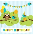 Party birds card vector image