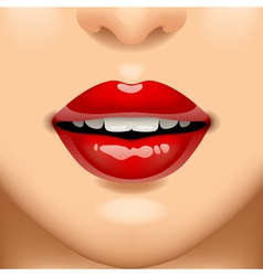 Red lips vector image