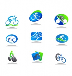 Bicycle icons vector image