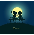 Silhouettes of boy and girl vector image