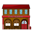 A fire station vector image