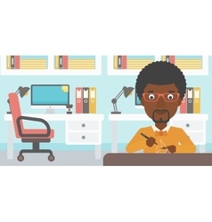 Man using three D pen vector image