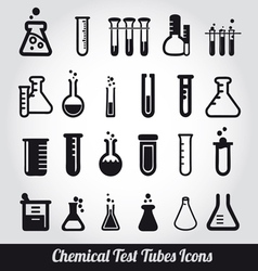 Chemical test tubes icons vector image