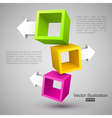 Three empty boxes with arrows 3D vector image