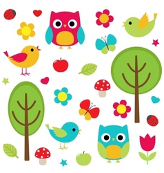 Nature set vector image