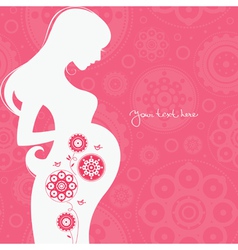 Background with silhouette of pregnant woman vector image