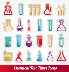 Chemical test tubes icons vector image