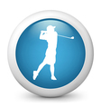 Blue glossy icon vector image