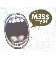 Modern sketchy style lips vector image