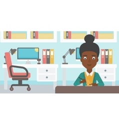 Woman using three D pen vector image