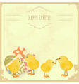 Vintage easter greeting card vector image