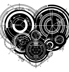 Heart mechanisms vector image